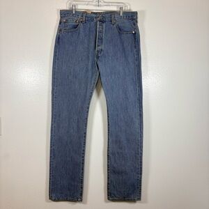 Levi’s 501 Original Fit Jeans 36x36 Light Wash Button Fly Classic Straight Leg